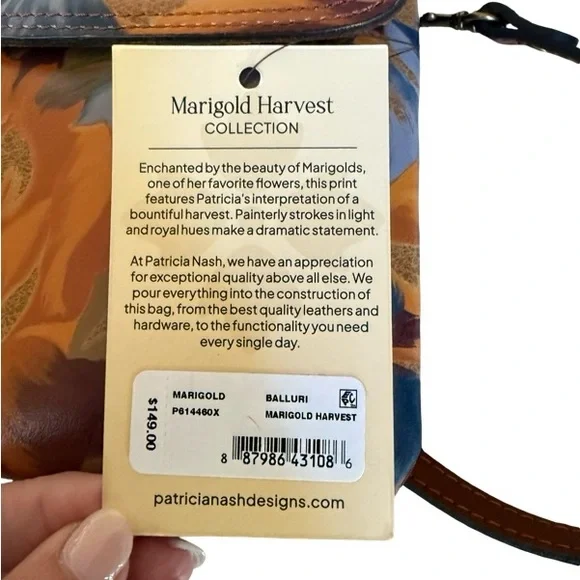 NWT Patricia Nash Leather Crossbody Bag Marigold Harvest Retail $149 - Picture 7 of 8
